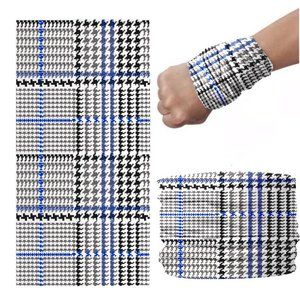 CHIC Black White Blue Houndstooth FaceMask Gaiter